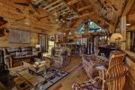 Great Room with wood burning fireplace